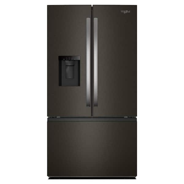 36 in. 30 cu. ft Standard Depth French Door Refrigerator in Print Resist Black-Stainless w/ In-Door Water and Ice Maker
