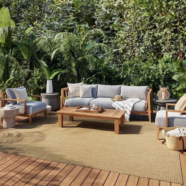 Courtyard Jute 8 ft. x 10 ft. All-over design Contemporary Area Rug