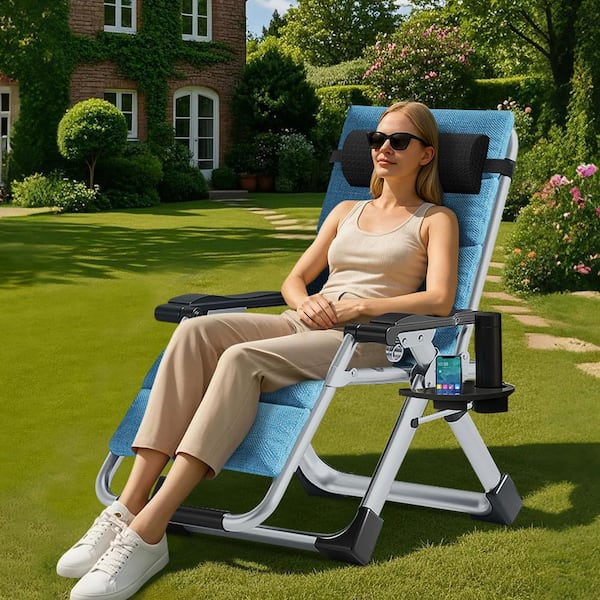 BOZTIY Zero Gravity Chair Steel Outdoor Lounge Chair Folding