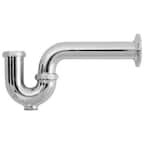 1-1/4 in. 17-Gauge Chrome-Plated Brass Sink Drain P-Trap