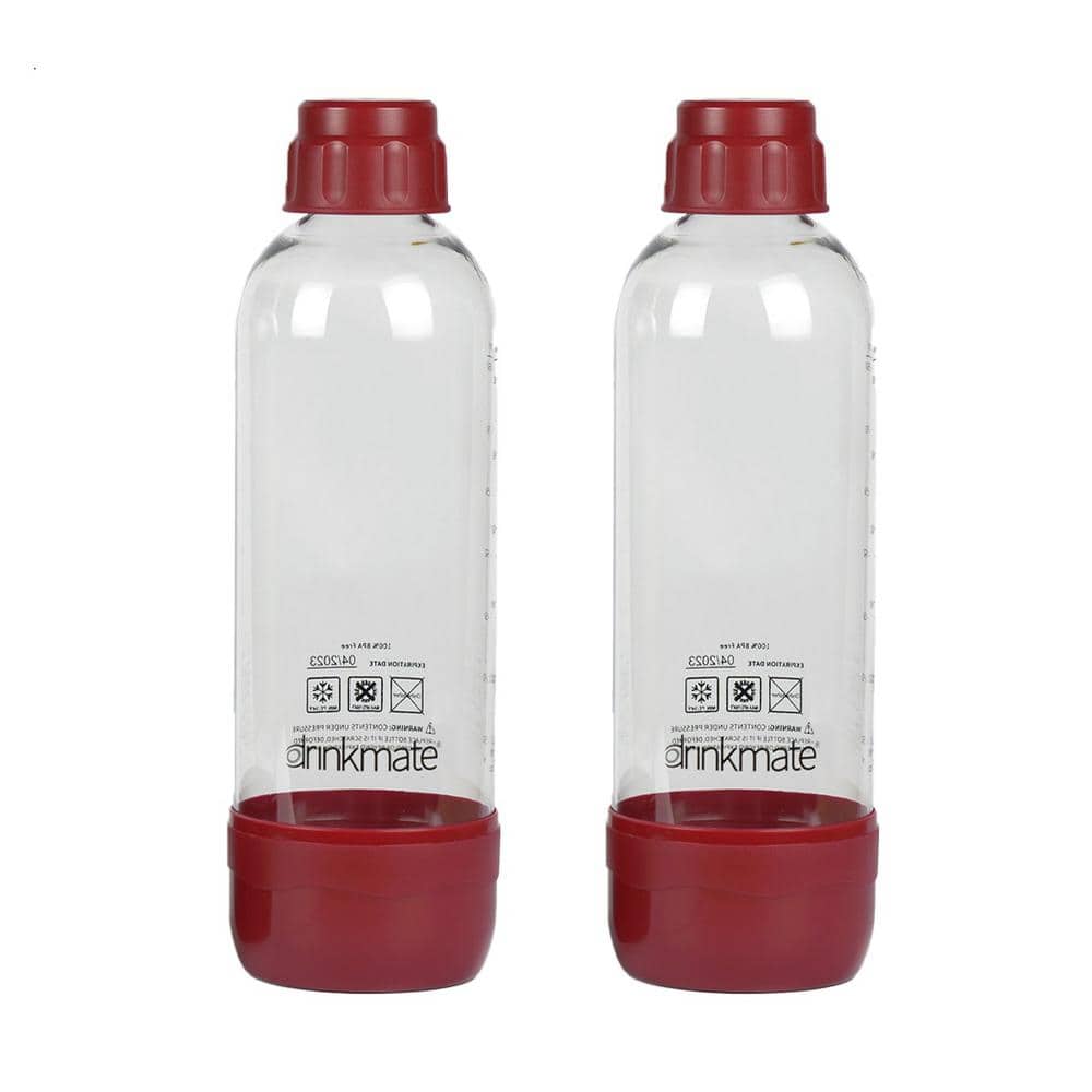 DrinkMate Carbonated Water Machine Reusable bottle Level Indicator Cylinder Red