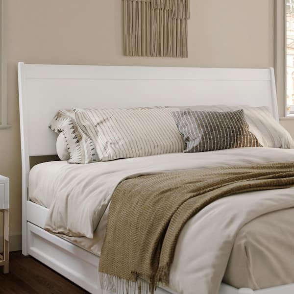 AFI Casanova White King Solid Wood Panel Headboard