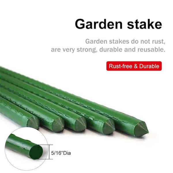 Ecostake 5 ft.Tomato Cage Plastic Coated Steel Adjustable Plant