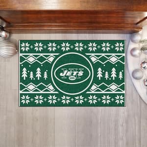 New York Jets Holiday Sweater Green 1.5 ft. x 2.5 ft. Starter Area Rug
