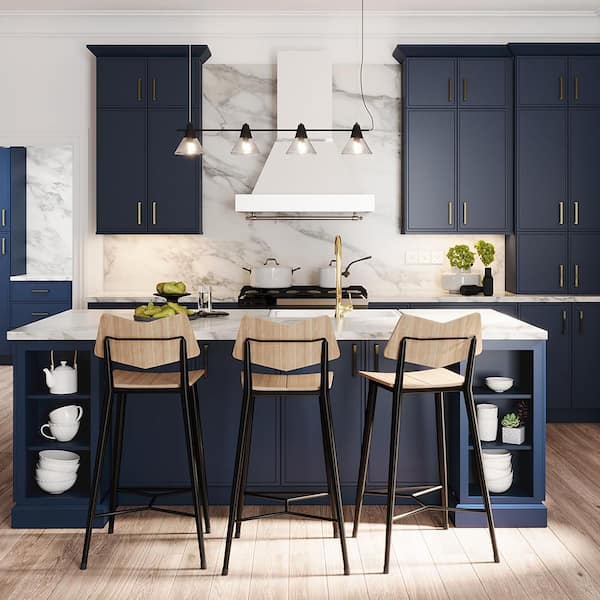 Washington Franklin Hargrove 3 in. W x 0.75 in.D x 90 in. H in Vessel Blue Kitchen Cabinet Filler Strip