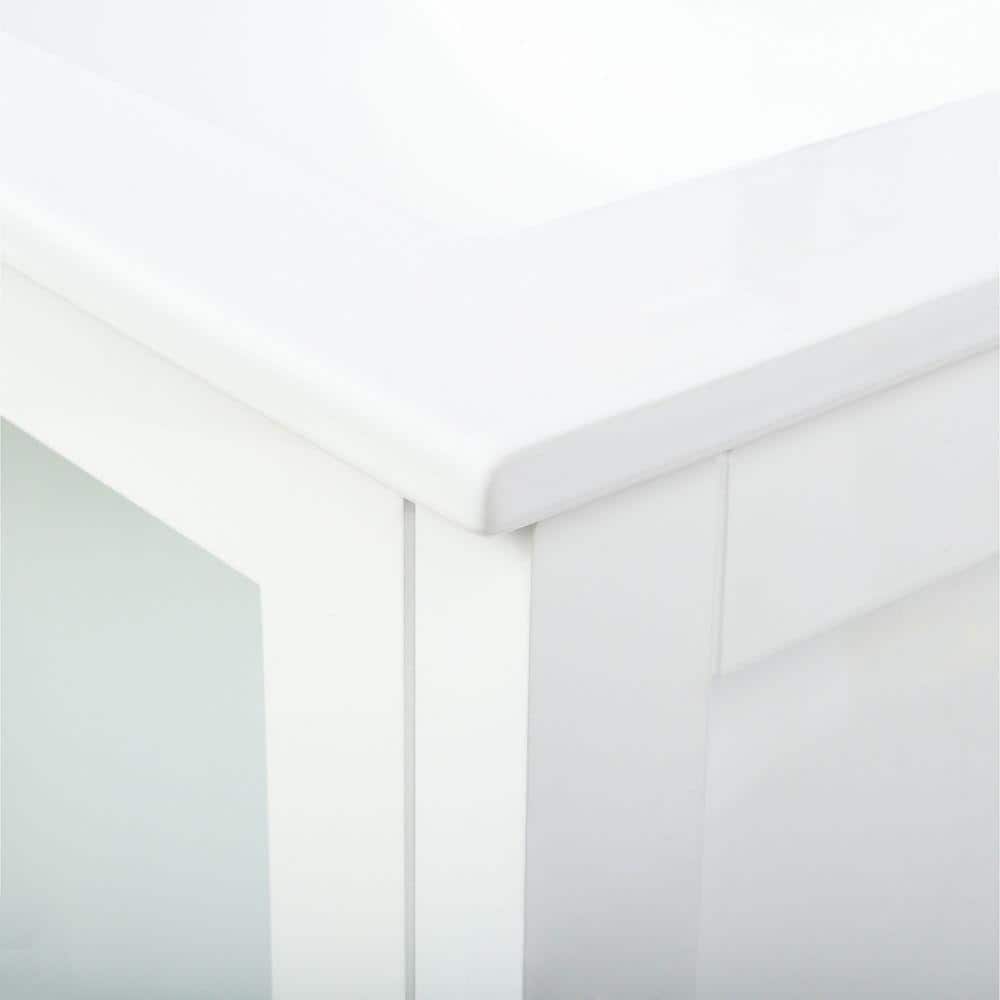 Torino 30" White Ceramic Single Sink Vanity Set with Mirror