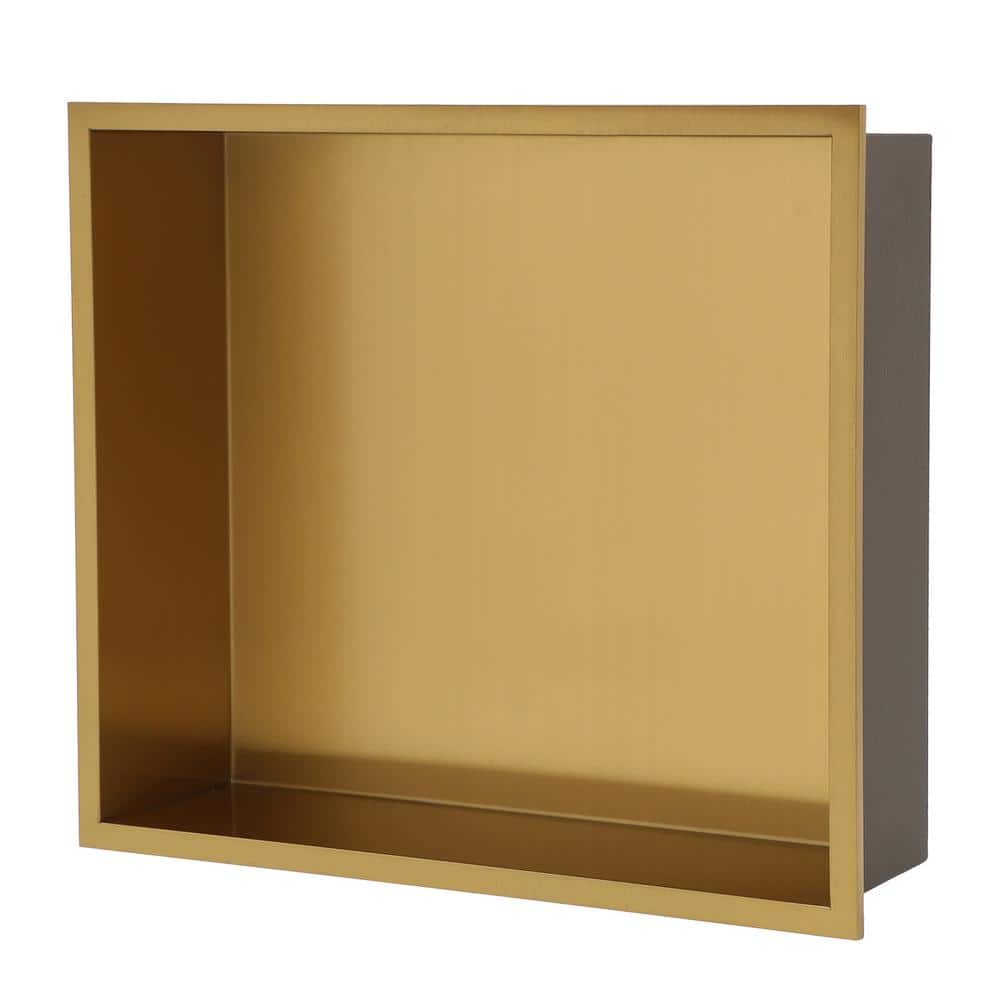 15 in. x 13 in. Gold Stainless Steel Wall Mounted Shower Niche Single Shelf price history on PriceWatchPro