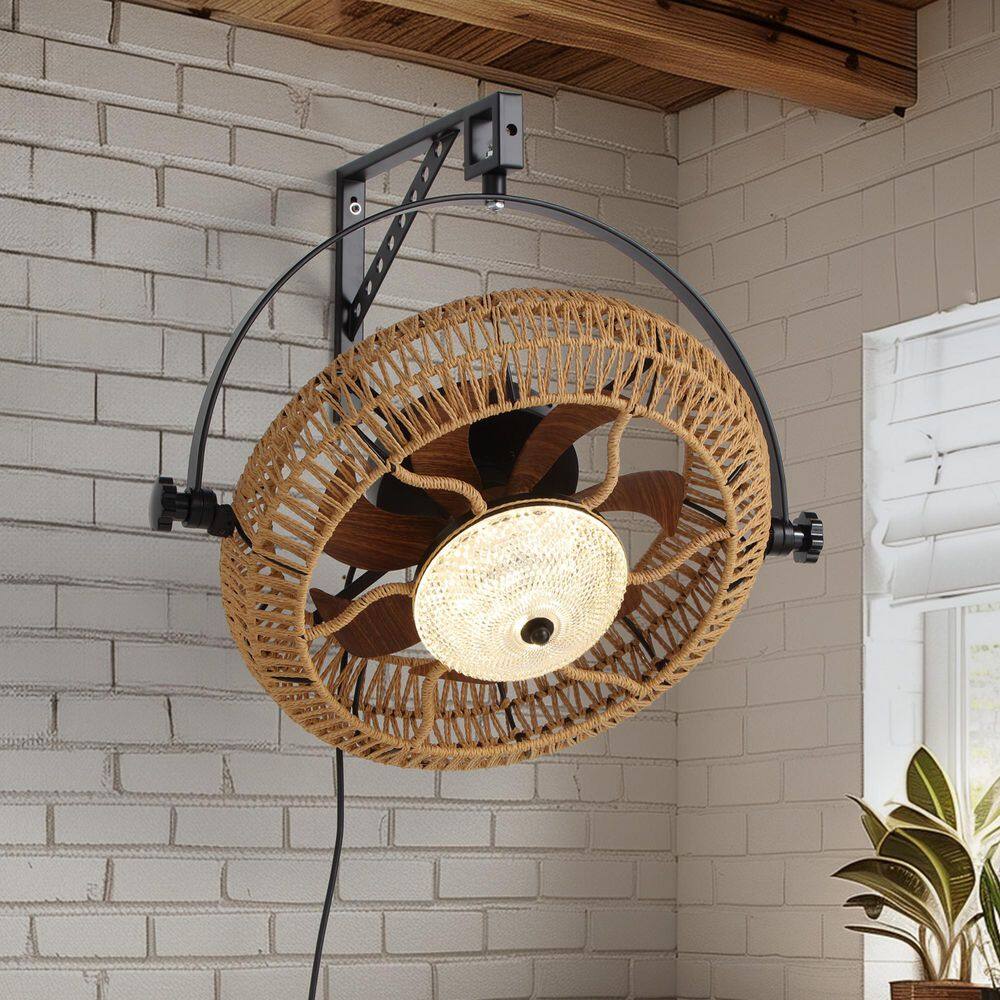WDETR 25 in. Modern Indoor Wood and Matt Black Ceiling Fan with Light ...