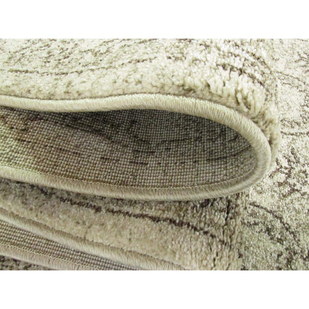 La Jolla Ivory Floral Synthetic 2'7" x 10' Runner Rug