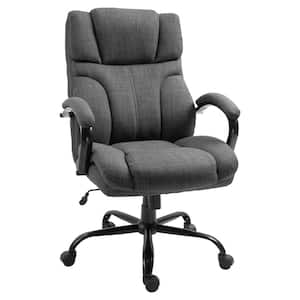 28.25 in. x 31.5 in. x 47.5 in. Grey Polyester Swivel Height-Adjustable Executive Chair with Arms