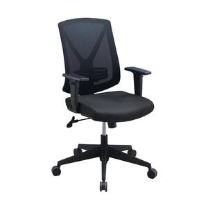 Black Mesh Swivel Office Chair with Arms