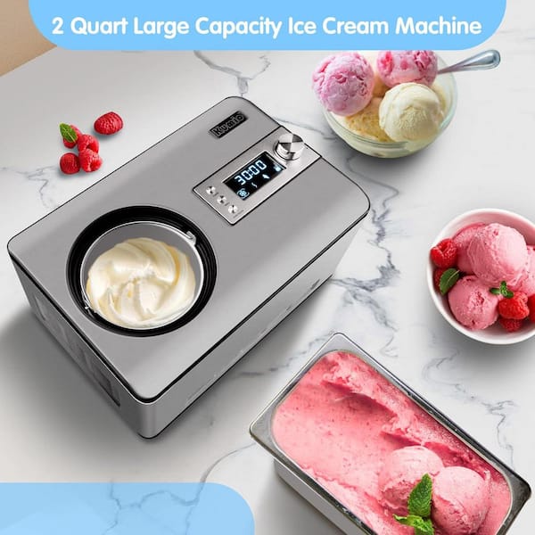 2.2 Qt. 2in1 Yogurt Ice Cream Maker with Compressor, LCD