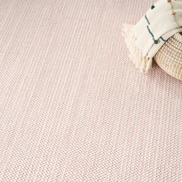 Textured Home Ivory Rose 8 ft. x 10 ft. All-over design Contemporary Area Rug