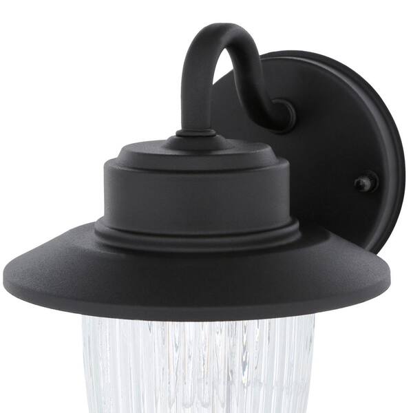 Hampton Bay 1-Light Black Outdoor Wall Lantern Sconce 2-Pack JBO1691A-4 