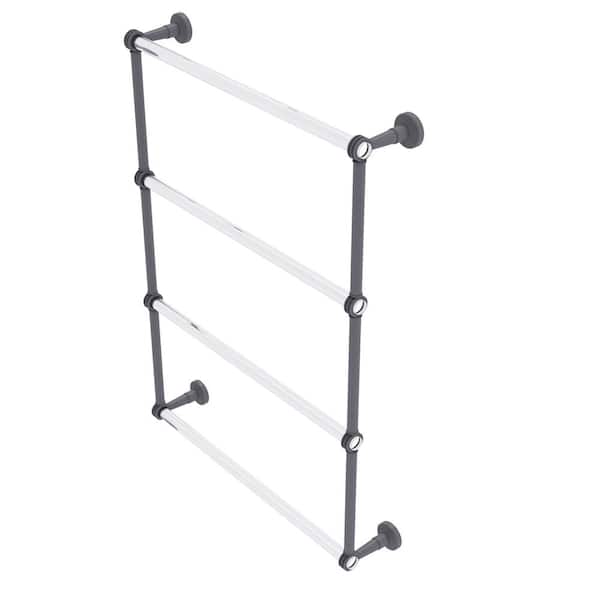 Allied Brass Pacific Beach 24 in. 4-Tier Ladder Towel Bar with Dotted Accents in Matte Gray