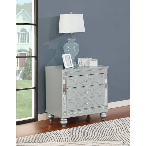 Coaster Gunnison 2-drawer Nightstand Silver Metallic 223212