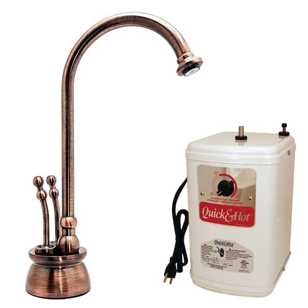 10-3/8 in. Docalorah 2-Handle Hot and Cold Water Dispenser Faucet with Instant Hot Water Tank, Antique Copper