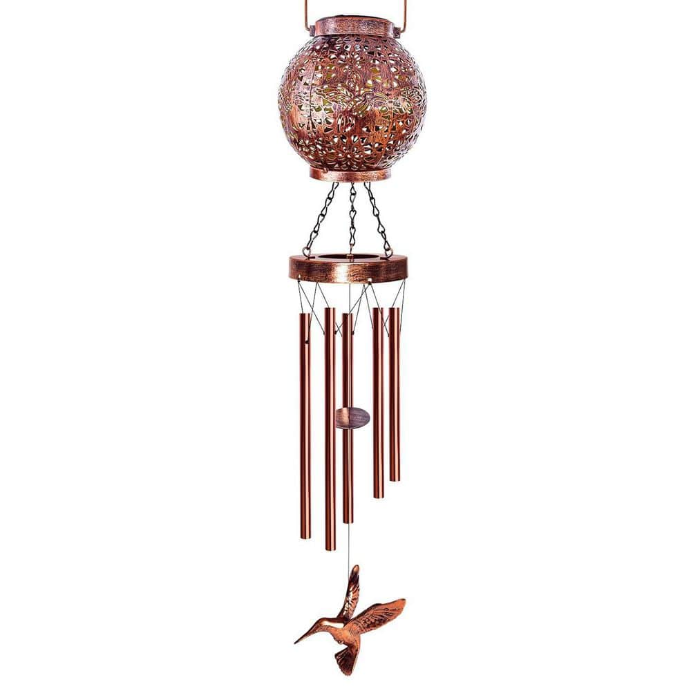 38 in. Metal Hummingbird Wind Chimes for Outside