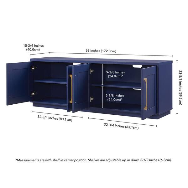 Meyer&Cross Tillman 68 in. Dark Blue TV Stand Fits TV's up to 75