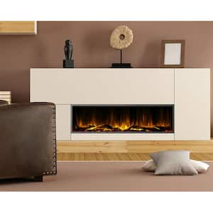 57 in. Harmony Built-in LED Electric Fireplace in Black Trim