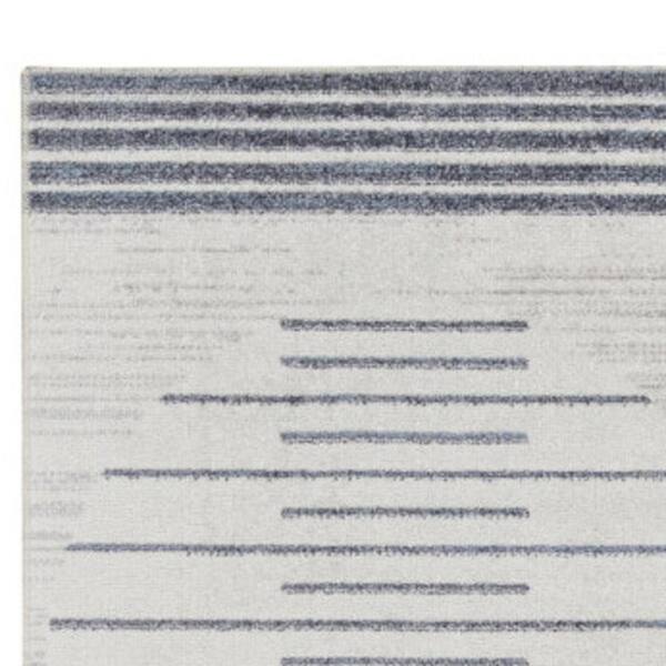 2 X 10 White Geometric WashableArea RugRunner Rug