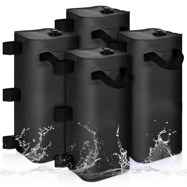 220 lbs. Canopy Water Weight Bags, Heavy Duty Leg Weights for Gazebo, Tent, Pop Up Canopy, Black, 4-Pack