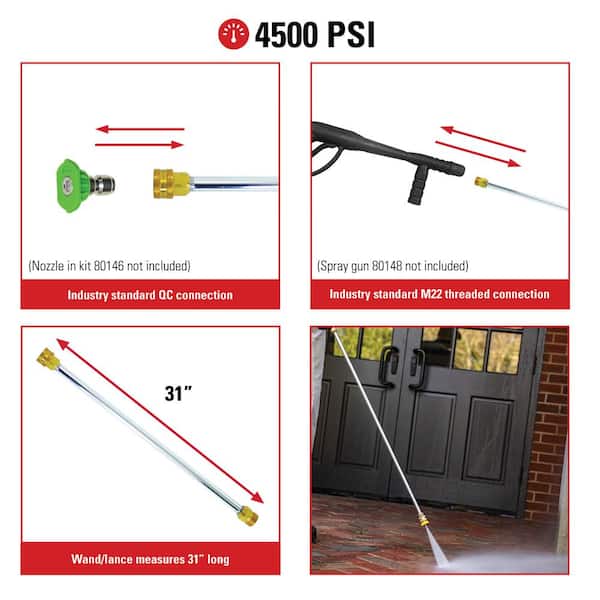 SIMPSON - Universal 31 in. Pressure Washer Extension Spray Wand for Cold Water 4500 PSI Pressure Washers