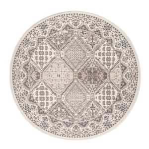 Vintage Tile Becca Beige 4 ft. x 4 ft. Round Area Rug