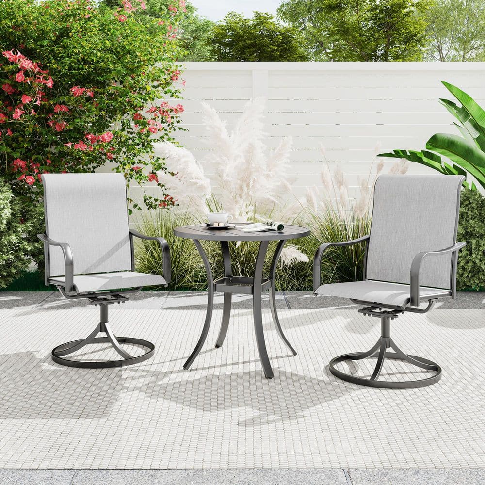 3-Piece Metal Patio Dining Set with Round Table price history on PriceWatchPro