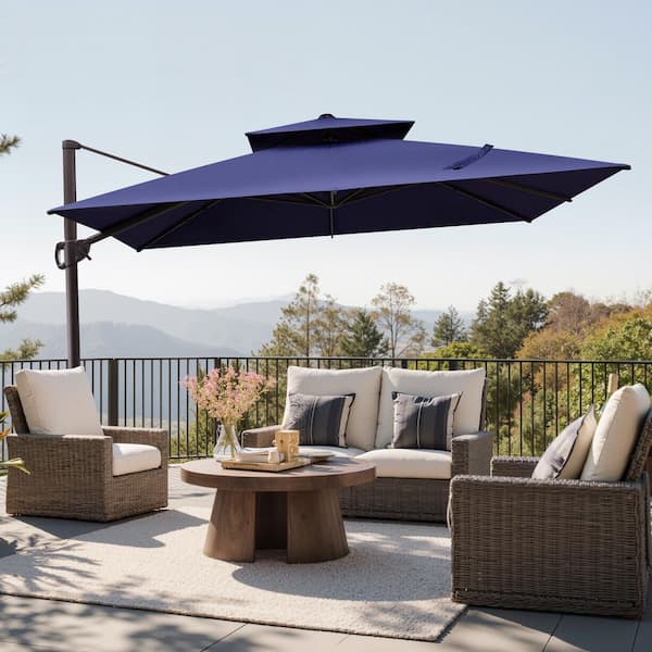 10 x 13 offset patio umbrella Patioslife Aegis Premium Cantilever Umbrella with Full-Rib LED Strip L   US-Patioslife