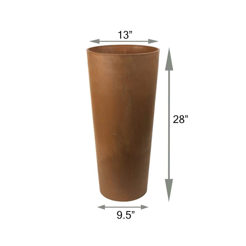 Tall Round Chocolate Marble Indoor/Outdoor Planter
