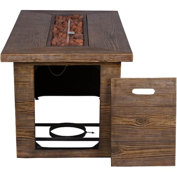 Shine Company Merida 48 in. Rectangular Outdoor Fire Pit Table - Brown Shine Company Merida 48 in. Rectangular Outdoor Fire Pit Table - Brown