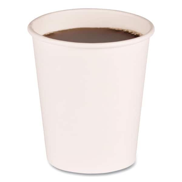 Boardwalk 8 oz. White Disposable Paper Cups, Hot Drinks, 20 Cups / Sleeve, 50 Sleeves / Carton