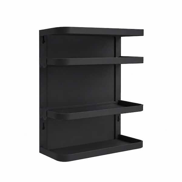 Magnetic Spice Rack and Paper Towel Holder for Refrigerator, Removable Hooks, Kitchen Organizer