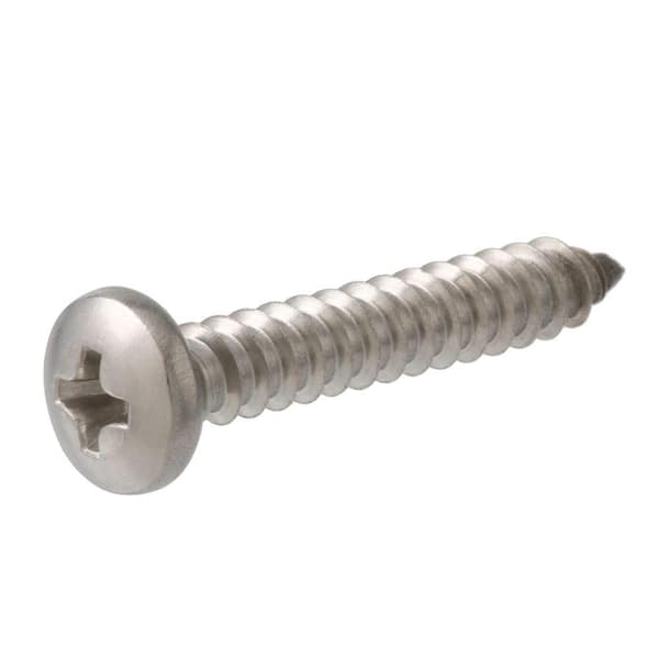 #10 x 1 in. Phillips Pan Head Stainless Steel Sheet Metal Screw (25-Pack)