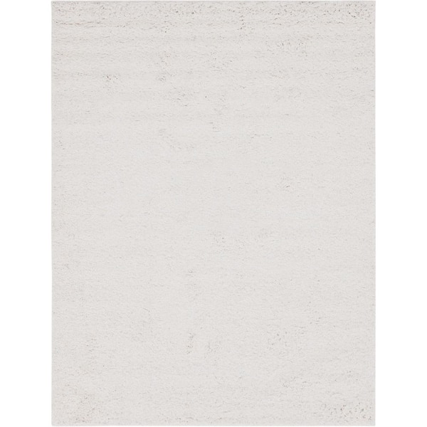 Unique Loom Davos Shag White 9 ft. x 11 ft. 9 in. Area Rug