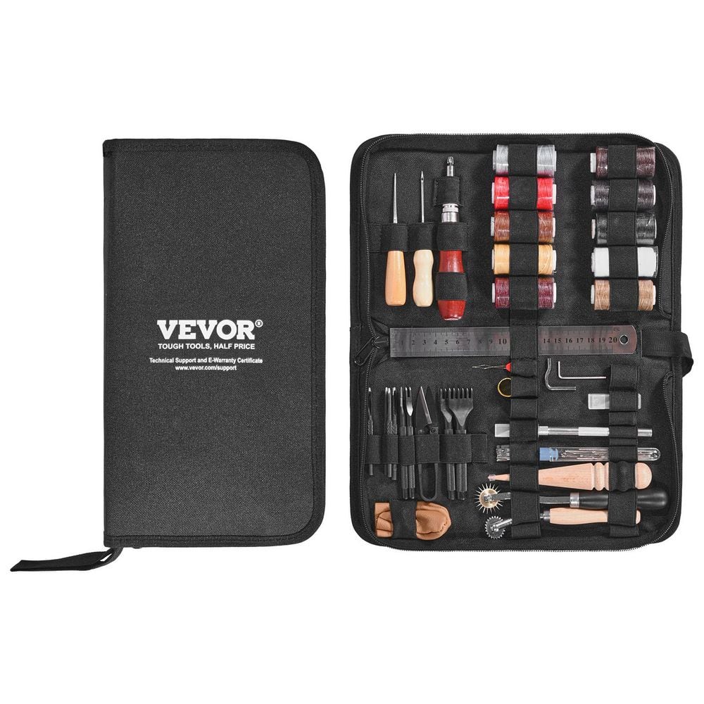 Leather Working Tools Kit, 38-Pieces with Portable Canvas Storage Bag, Engraving Punching Sewing Stamping Cutting Tools price history on PriceWatchPro