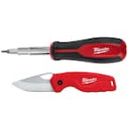 11-in-1 Multi-Tip Screwdriver with Compact Folding Knife