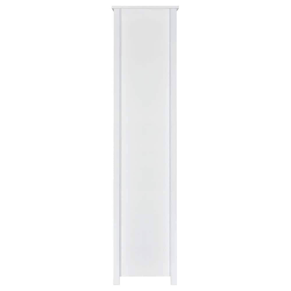 Contemporary White 8-Shelf Bookcase with Sleek Storage Drawer