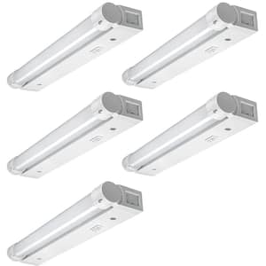 12 in. Linkable LED Beam Adjustable Under Cabinet Strip Light Plug In or Direct Wire 300 Lumens 3000K Dimmable (5-Pack)