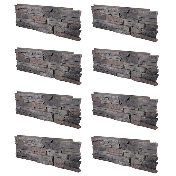 GenStone Stacked Stone Kenai 12 in. x 38 in. Faux Stone Siding Corner Panel Right (8-Pack)