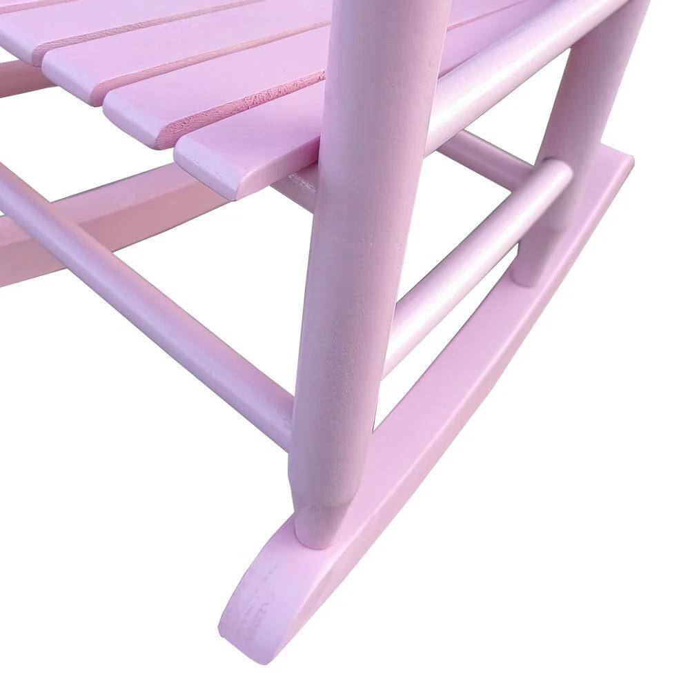 Pink Wooden Rocking Armchair for Kids