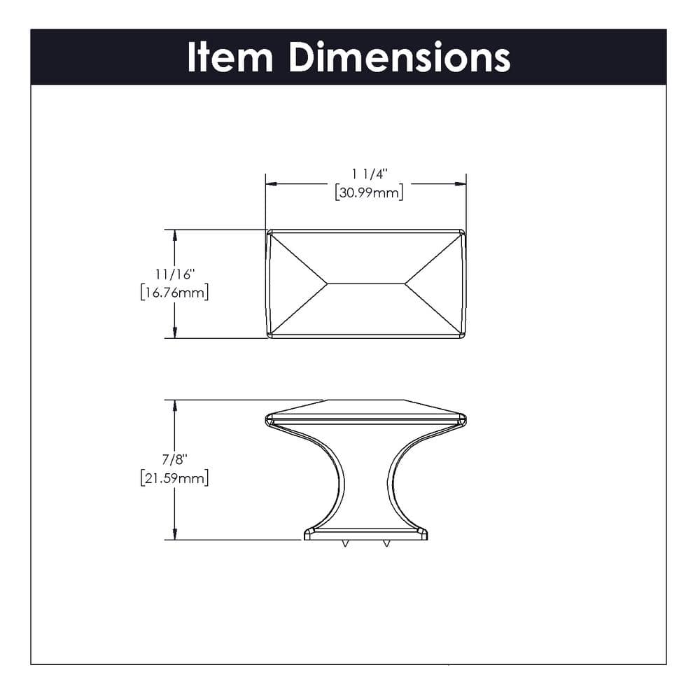 Windover Antique Rectangular Modern Cabinet Knob