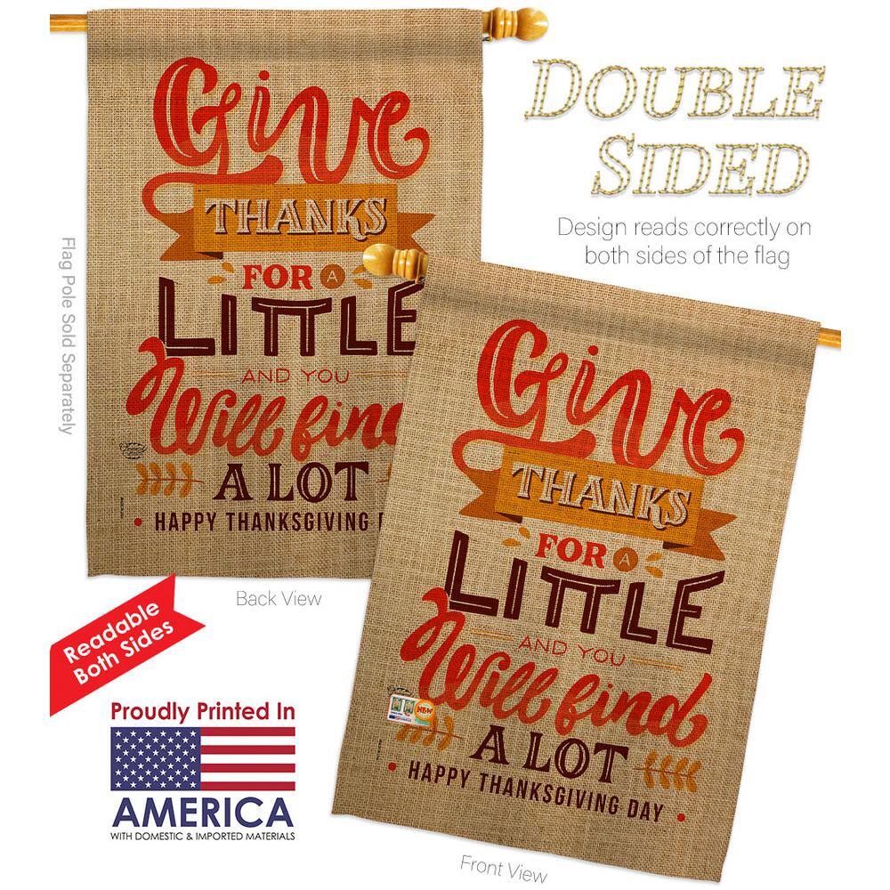 28 x 40 Inch Multicolor Weather Resistant Thanksgiving House Flag