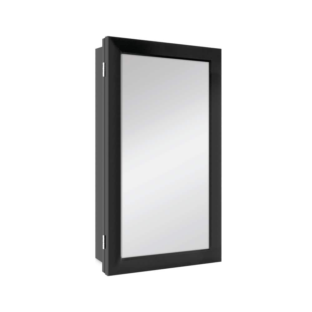 Glacier Bay 15 1 4 In W X 26 In H Framed Recessed Or Surface Mount   Black Glacier Bay Medicine Cabinets With Mirrors 24357 64 1000 