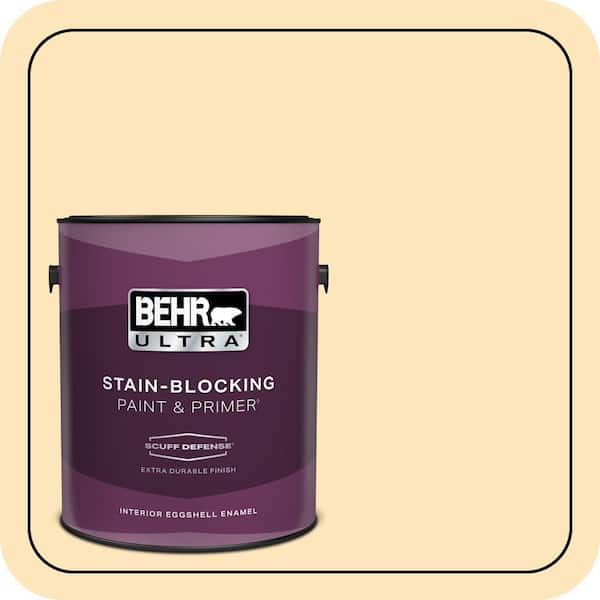 BEHR ULTRA 1 gal. #350C-2 Banana Cream Extra Durable Eggshell Enamel Interior Paint & Primer