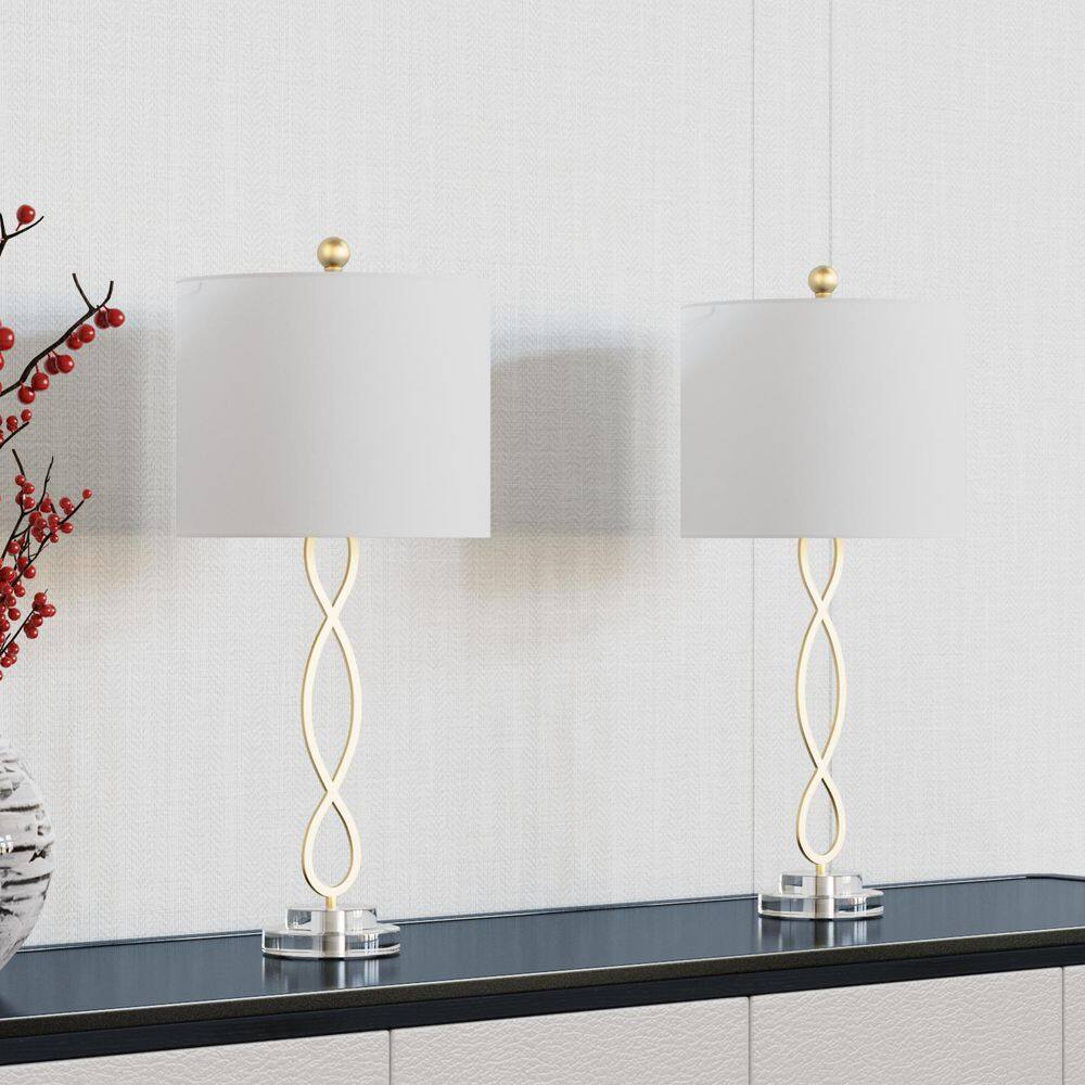 30.5 in. Gold Modern Buffet Dimmable Crystal Bedroom Living Room Bedside Desk Nightstand Tall Table Lamps (Set of 2) price history on PriceWatchPro