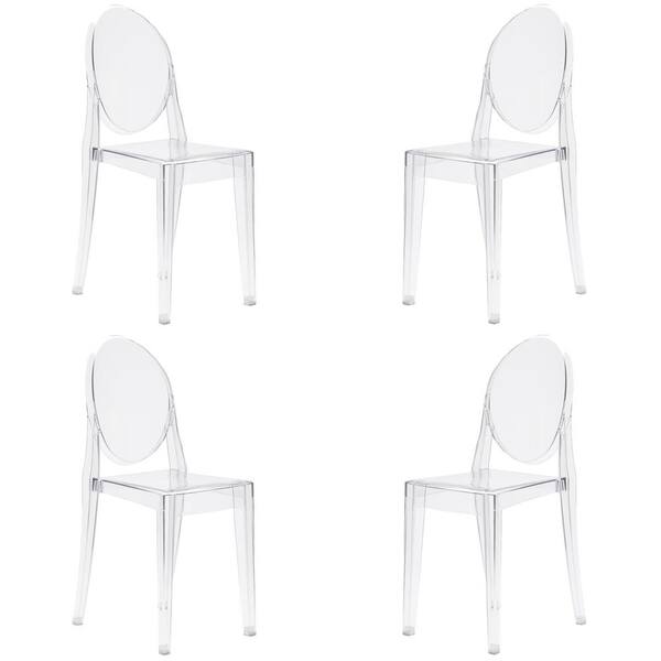 Poly and Bark Burton Clear Side Chair (Set of 4)