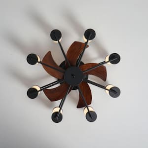 22 in. LED Indoor Black Smart Ceiling Fan with Remote Included and Timer