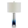 JONATHAN Y Edward 27 in. Blue Glass/Crystal LED Table Lamp JYL1069A ...